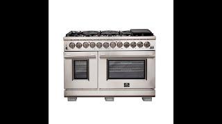 FFSGS6187-48 - 48″ Capriasca FORNO Dual Fuel ALTA QUALITA Pro-Style 8 Italian Burners 160,000 BTU