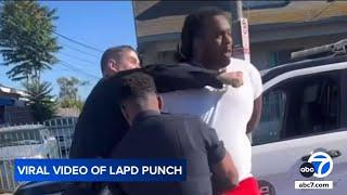 LAPD releases bodycam video of moments leading up to officer punching suspect