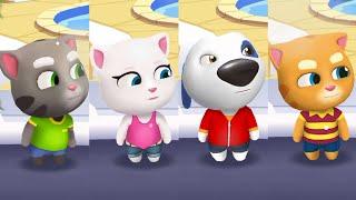 Talking Tom Gold Run Santa Village Talking Tom Vs Talking Angela Vs Talking Hank Vs Ginger Gameplay