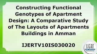 Constructing Functional Genotypes of Apartment Design: A Comparative Study