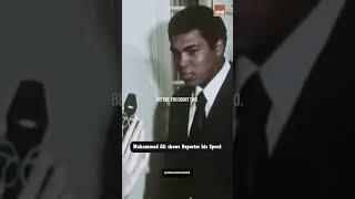 Muhammad Ali shows Reporter his Speed 