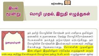 மொழி முதல், இறுதி எழுத்துகள் | 6th New Tamil Book | இயல் - 3 | இலக்கணம்  @Educator_Muthukumar