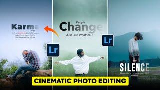 Cinematic Photo Editing In Lightroom | Instagram Trending Cinematic Photo Editing | Lightroom Edit