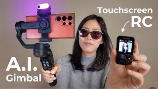 AI Gimbal with Real-time Monitoring Full Color Touchscreen Remote Control | Hohem iSteady M7