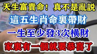 天生就是富貴命！真不是亂說！這五生肖命裏帶財，一生至少要發3次橫財！家裏有一個就要恭喜了！#運勢 #風水 #佛教 #生肖 #发财 #横财 【佛之緣】