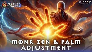 Diablo Immortal - Monk Shield Of Zen & Exploding Palm Adjustment