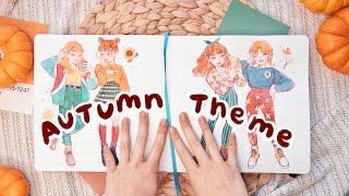 [ENG cc]  Draw with Me : Aesthetic girls in autumn  | Raveeoftitans