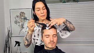 ASMR Haircut & Hair Coloring Session For Your Relaxation