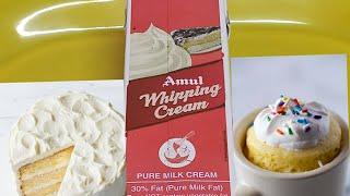 HOW TO USE AMUL WHIPPING CREAM || HOW TO WHIP CREAM