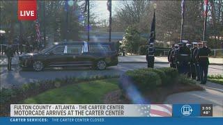 Carter family, motorcade arrives at The Carter Center in Atlanta