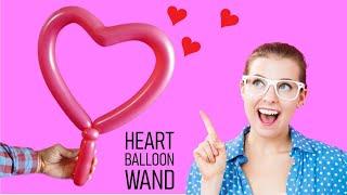 How to Make a Heart Balloon Wand - Heart Balloon Decoration Ideas #balloonheart #balloonanimals