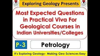 Most Expected Questions in Practical Viva of Petrology| Exploring Geology| JP Singh