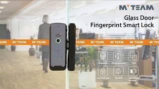 MVTEAM Frameless Glass Door Electric Bolt Lock Digital Biometric Fingerprint Smart Glass Door Lock