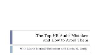 WEBINAR: The Top HR Audit Mistakes