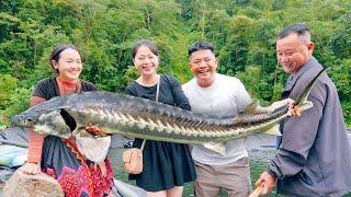 Catching Sturgeon - Enjoying Special Sturgeon Hotpot - Northwest Vietnam Cuisine | SAPA TV