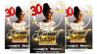 Birthday Flyer Design in Photoshop 2023 | FREE PSD TEMPLATE DOWNLOAD 