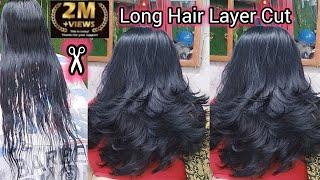 How To Long Hair Layer Cut/multi layer hair cut/advance layer haircut/tutorial/step by step beginner