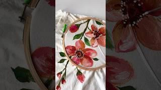 #DIY Tshirt painting ️ #satisfying #floralpainting #fabricpainting #artvideo #diyprojects #diyideas