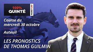 Pronostics Quinté PMU - 100% Quinté du Mercredi 30 octobre à Auteuil