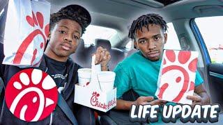 LIFE UPDATE WITH MY LITTLE BROTHER (JOINING A FOOTBALL TEAM, MENTAL HEALTH, ETC) CHICK-FIL-A MUKBANG