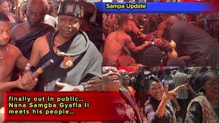 wow ! first public interaction of Sampa Manhene, Nana Samgba Gyafla II and the people of Sampa….