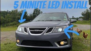 2008-12 Saab 9-3 LED Headlight Install (Xenon to LED Conversion)