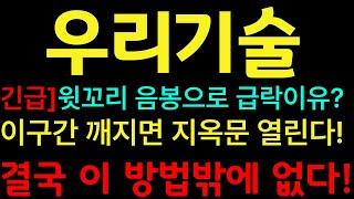 [우리기술 주가전망] [긴급] 윗꼬리 음봉으로 급락이유? 이구간 깨지면 지옥문 열린다! 이제 이 방법밖에 없다! #우리기술 #우리기술주가 #우리기술주가전망