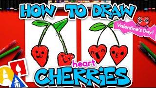 How To Draw Heart Cherries For Valentine's Day