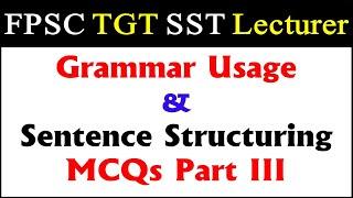 Grammar Usage and Sentence Structure MCQs FPSC TGT || FPSC TGT SST Lecturer FPSC English MCQs PDF