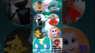 Sheriff Labrador, Lightning McQueen, Cartoon Cat, Vlad and Niki, Pikachu, Talking Tom Tiles Hop 542