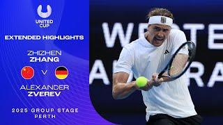 Zhizhen Zhang v Alexander Zverev Extended Highlights | United Cup 2025 Group E