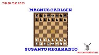 Susanto Megaranto vs Magnus Carlsen - Epic Sicilian Defense Chess Draw | Titled Tuesday 2023