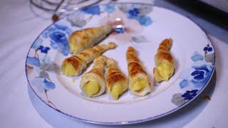 Cannoncini con crema pasticcera riciclo pasta sfoglia