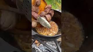 classic pilaf in a cauldron