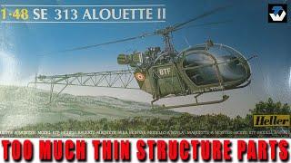 Classic 1/48 SE 313 Alouette II Model kit box & sprue review