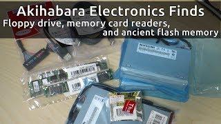 Floppy drive, memory card readers, and ancient flash memory - Akihabara Electronics Finds