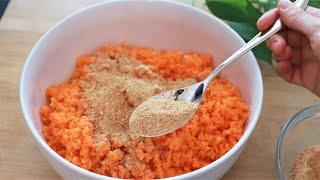 Pour the breadcrumbs into the carrots, so good you'll make it every day! # 921