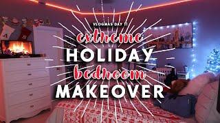 My EXTREME Holiday Bedroom MAKEOVER! | Vlogmas Day 11 | aliyah simone