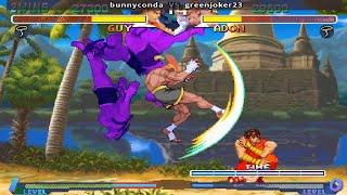 Fightcade  Street Fighter Alpha 2  Bunnyconda  Vs Greenjoker23 