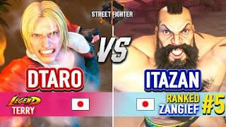 SF6  DTARO (Terry) vs ITAZAN (#5 Ranked Zangief)  Street Fighter 6 High Level Gameplay