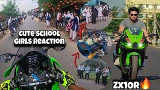 Zx10r School Cute Girls ReactionZx10r Tabahi ReactionTop Speed!