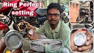 Bike ki pistone ring ki 5 guru kaha kaha rakhe dekhiye/piston ring setting/ring and piston set