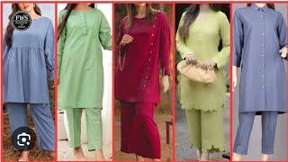 new  Summer Dress desing 2024 Latest Plain Suit  Design Ideas | Huma Style