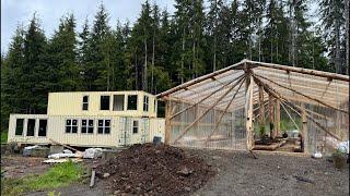REAL OFF GRID LIVING | HUGE GREENHOUSE & SHIPPING CONTAINER HOUSE SECRET REVEAL - LIVE