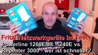 AVM Fritz! Repeater 3000 vs. Powerline 1260E vs. Powerline 1240E - Mit wem surft man schneller?