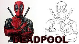 Deadpool Drawing Easy Sketch | How to Draw Deadpool Character Step by Step