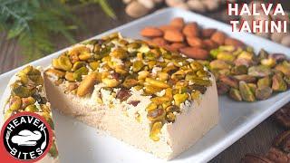 4 ingredients, 10 minutes, no bake, no flour, Halva Tahini Recipe sweet