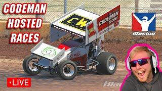 LIVE - CODEMAN - iRacing - Hosted Sprintcar Racing