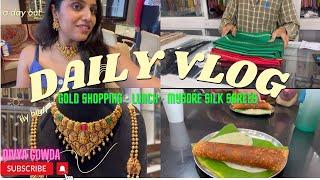 ಕನ್ನಡ daily vlog| Gold shopping  Mysore silk saree dry wash| Movie night with husband #kannadavlogs