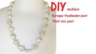 cmallforhappylife: DIY unique baroque freshwater pearl necklace, with mini pearl no knot needed DL22